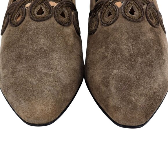 NEW Versani Italian Women's Size 6.5B Brown Suede Dress Heels Loafers Slip-ons - Picture 8 of 9